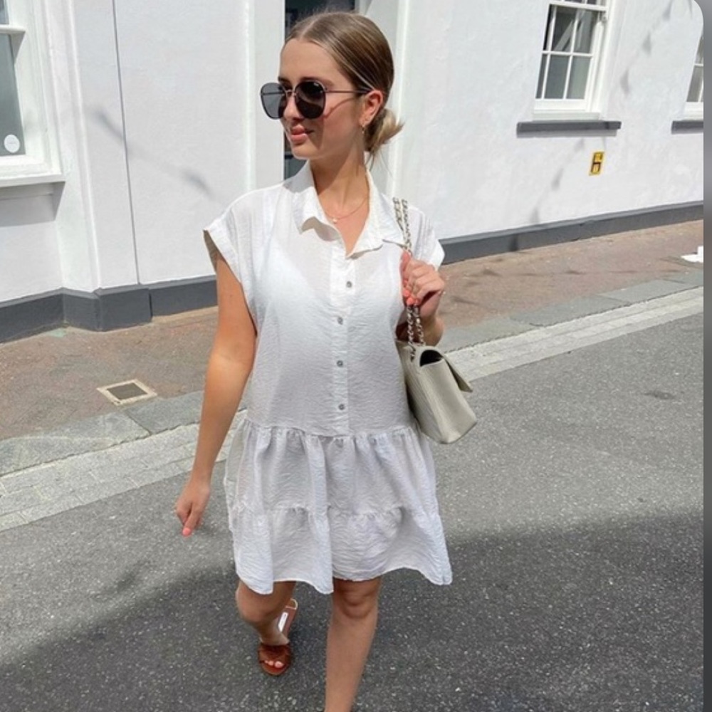 Zara jewel button textured mini dress